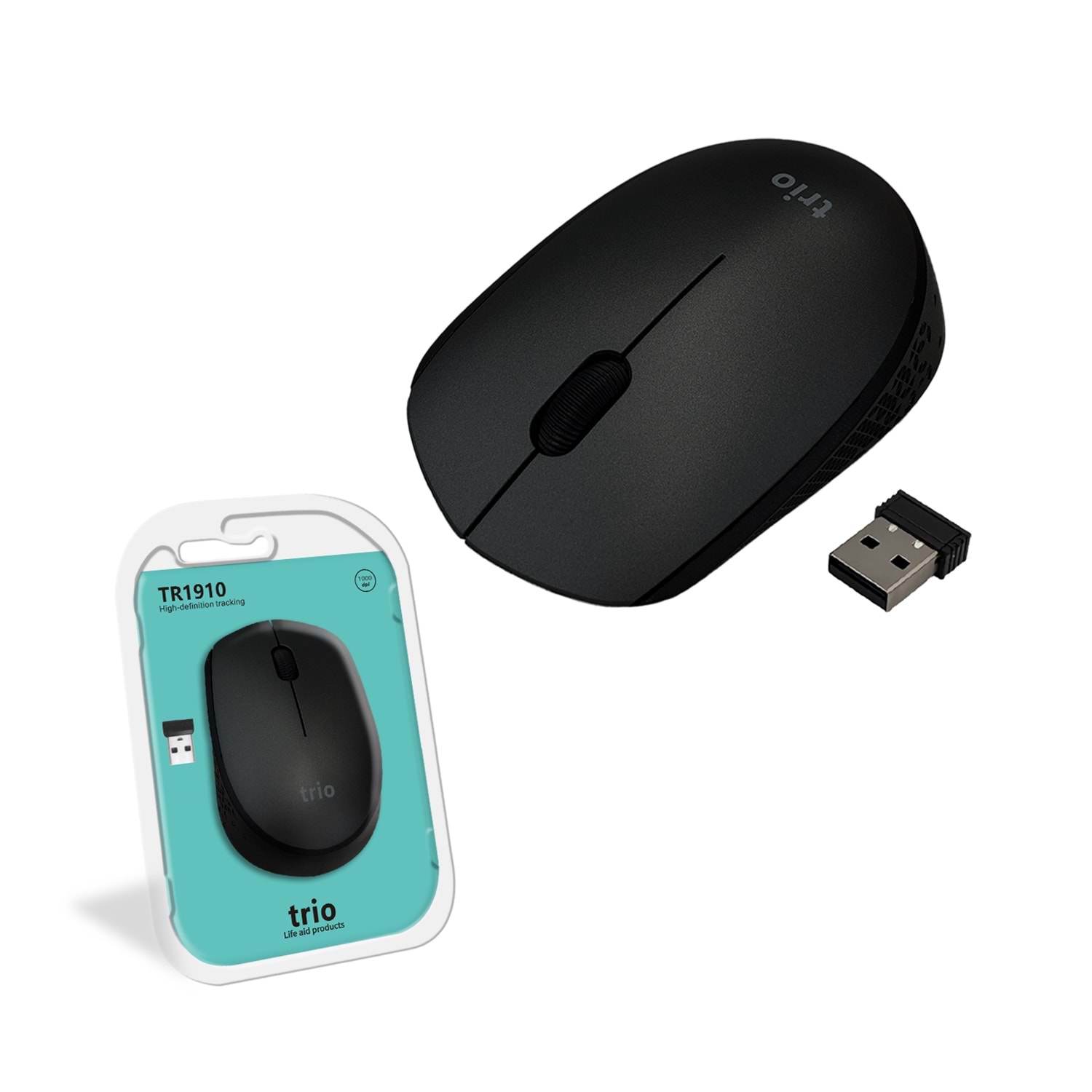 TRİO TR1910 Kablosuz Mouse - Sessiz Tıklama, Ergonomik Tasarım, USB Alıcılı